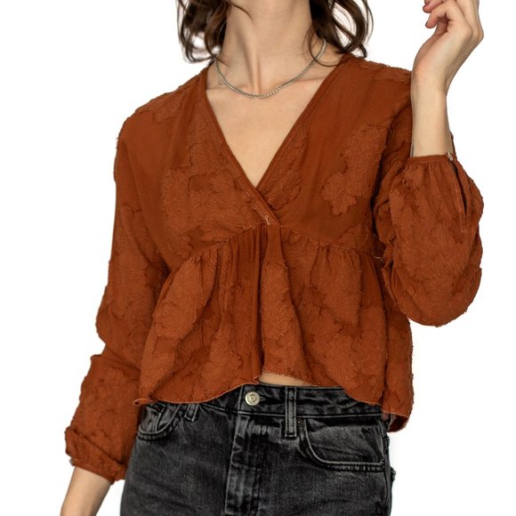 Aritzia • Wilfred • X-Small • Long Sleeve Blouse • Burnt Orange - Picture 8 of 8